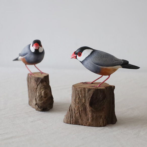 ハンドメイド クマと小鳥の流木オブジェ ハンドメイド クマと小鳥の流木オブジェ