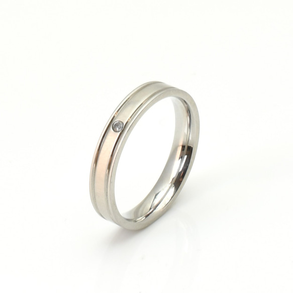 【単品・誕生石セットも可】シンプルダブルラインリング 結婚指輪 記念日 ご褒美リング サージカルステンレス 4枚目の画像