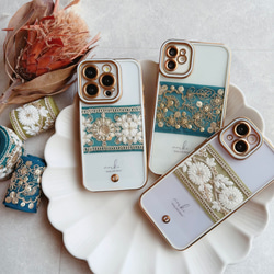 押し花＊ネモフィラの香水ボトルケース iPhone6.6s対応 iPhoneケース