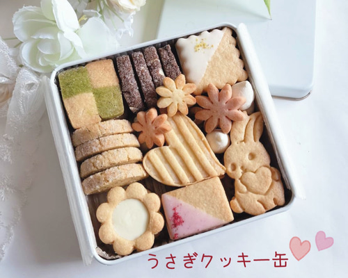 うさぎクッキー缶 クッキー maizenita 通販 18846229｜Creema(クリーマ)