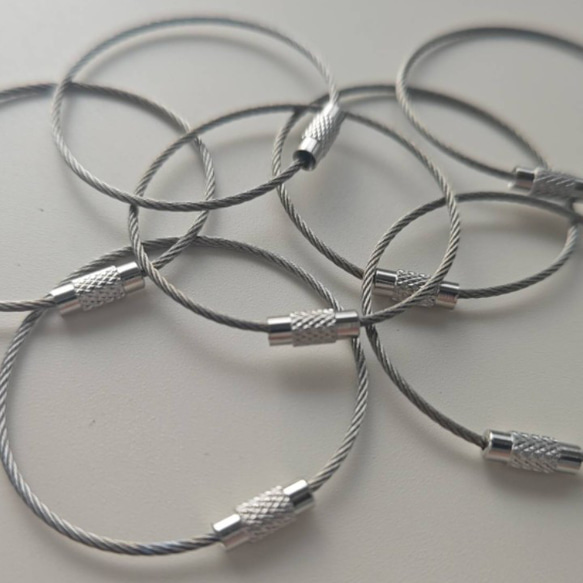 ワイヤーリング キーリング ネジ式 ワイヤーキーホルダー 200本