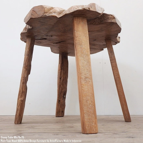 希少 一点物 オールドチーク 一枚板テーブル 99cm × 79cm × 73cm