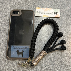 バイカラー スマホハンドストラップ パラコード おしゃれスマホ