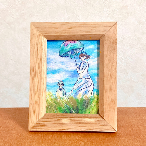 送料無料 手描きイラスト ミニ額4点 送料無料 手描きイラスト ミニ額4点