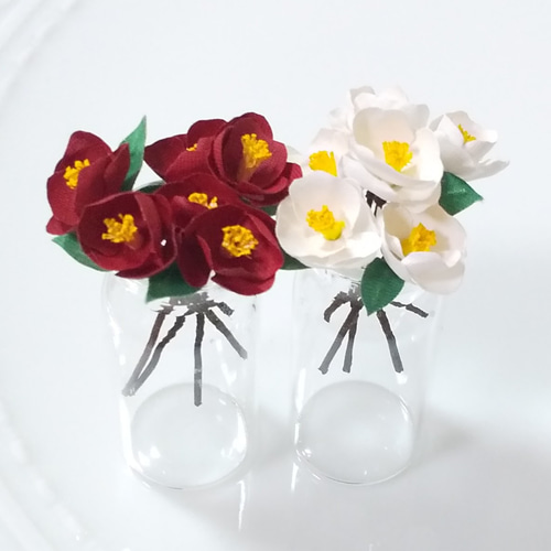 再販❯ミニ布花♡椿＊赤or白 ♡素材 その他素材 Rie♪hana 通販 