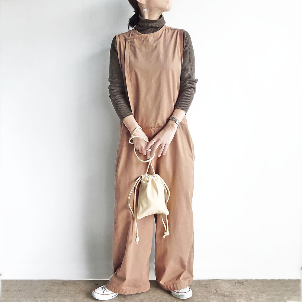 オールインワン　コットン100%（ブラウン）