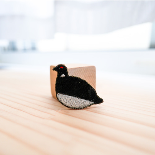 ライチョウのワッペン・ブローチ（家族セット） | 鳥 雷鳥 かわいい