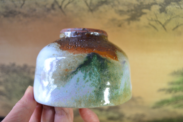 【新着！】三彩釉　一服碗　いっぷく碗　★萩焼　陶器 5枚目の画像