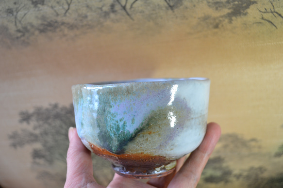 【新着！】三彩釉　一服碗　いっぷく碗　★萩焼　陶器 4枚目の画像