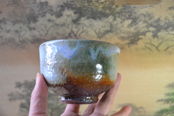 【新着！】三彩釉　一服碗　いっぷく碗　★萩焼　陶器 13枚目の画像