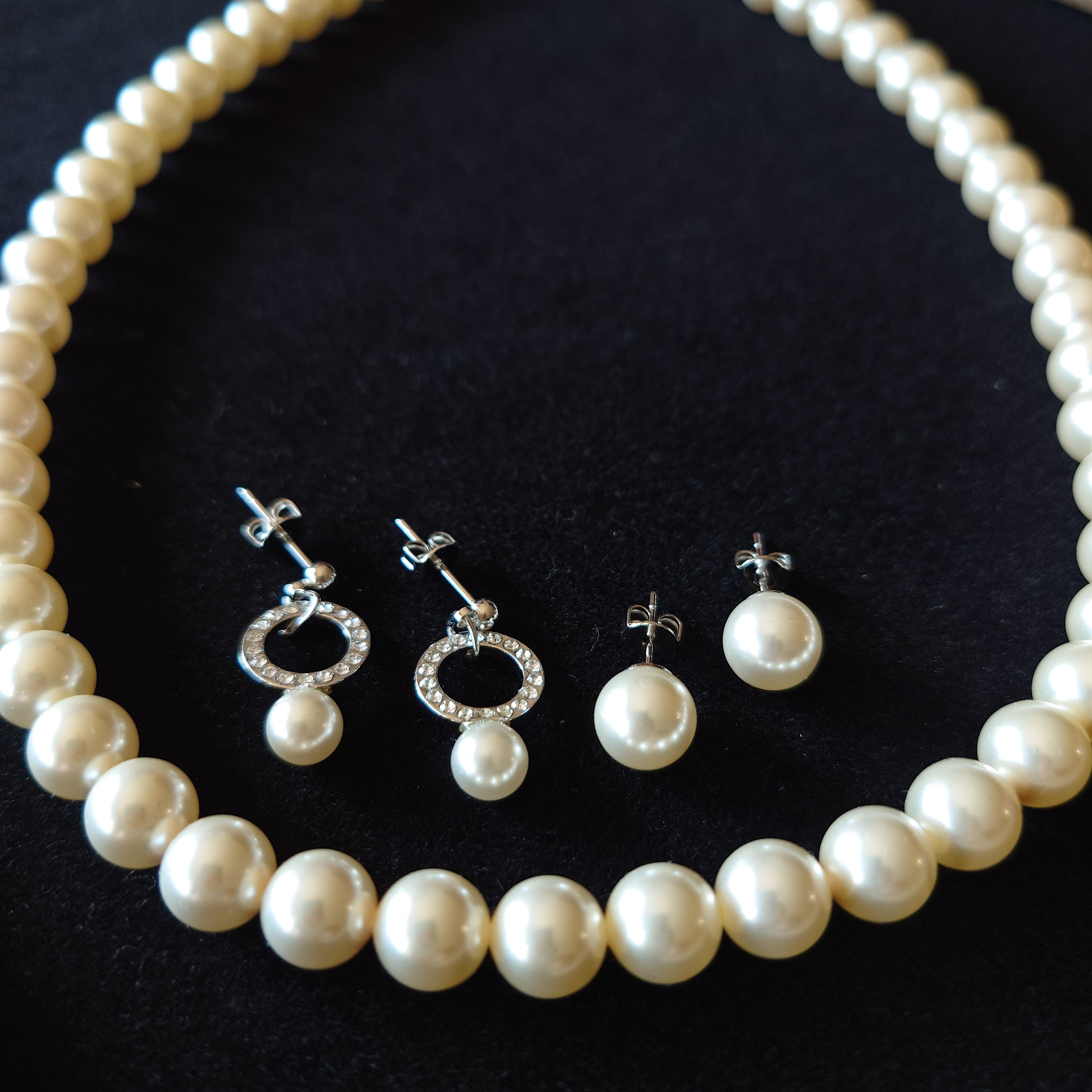 冠婚葬祭ok3点セット第2弾☆パールネックレスとピアスorイヤリング2点 フォーマル  入学式 パールアクセサリー