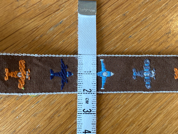 新商品！『日本製　チロリアンテープ　チロルテープ　飛行機　ジャガード　45－ブラウン』～20㎜巾×1m単位でカット～　 2枚目の画像