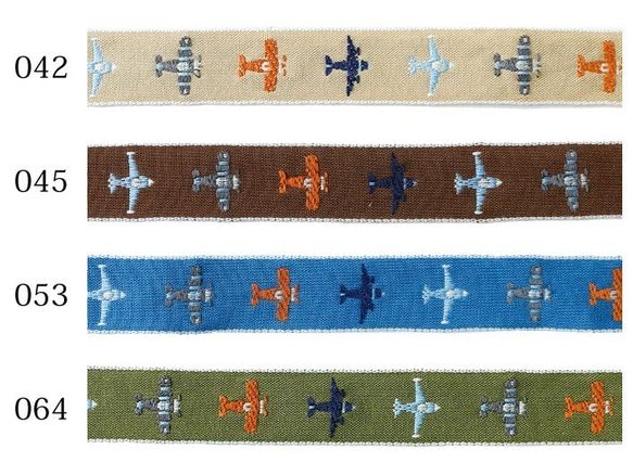 新商品！『日本製　チロリアンテープ　チロルテープ　飛行機　ジャガード　45－ブラウン』～20㎜巾×1m単位でカット～　 8枚目の画像