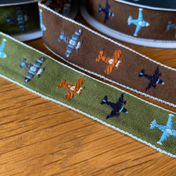 新商品！『日本製　チロリアンテープ　チロルテープ　飛行機　ジャガード　45－ブラウン』～20㎜巾×1m単位でカット～　 6枚目の画像