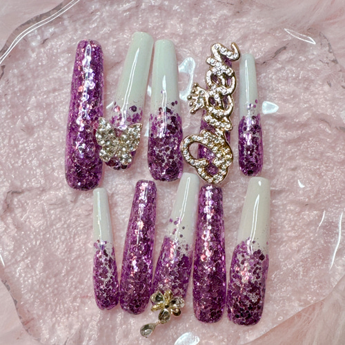 スーパーロングネイル ギャルネイル グラデ ネイルチップ ネイルチップ