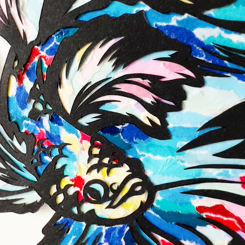 ちぎり絵×切り絵絵】原画アート 『be-tta（ベタ）』 絵画 紙のおくり