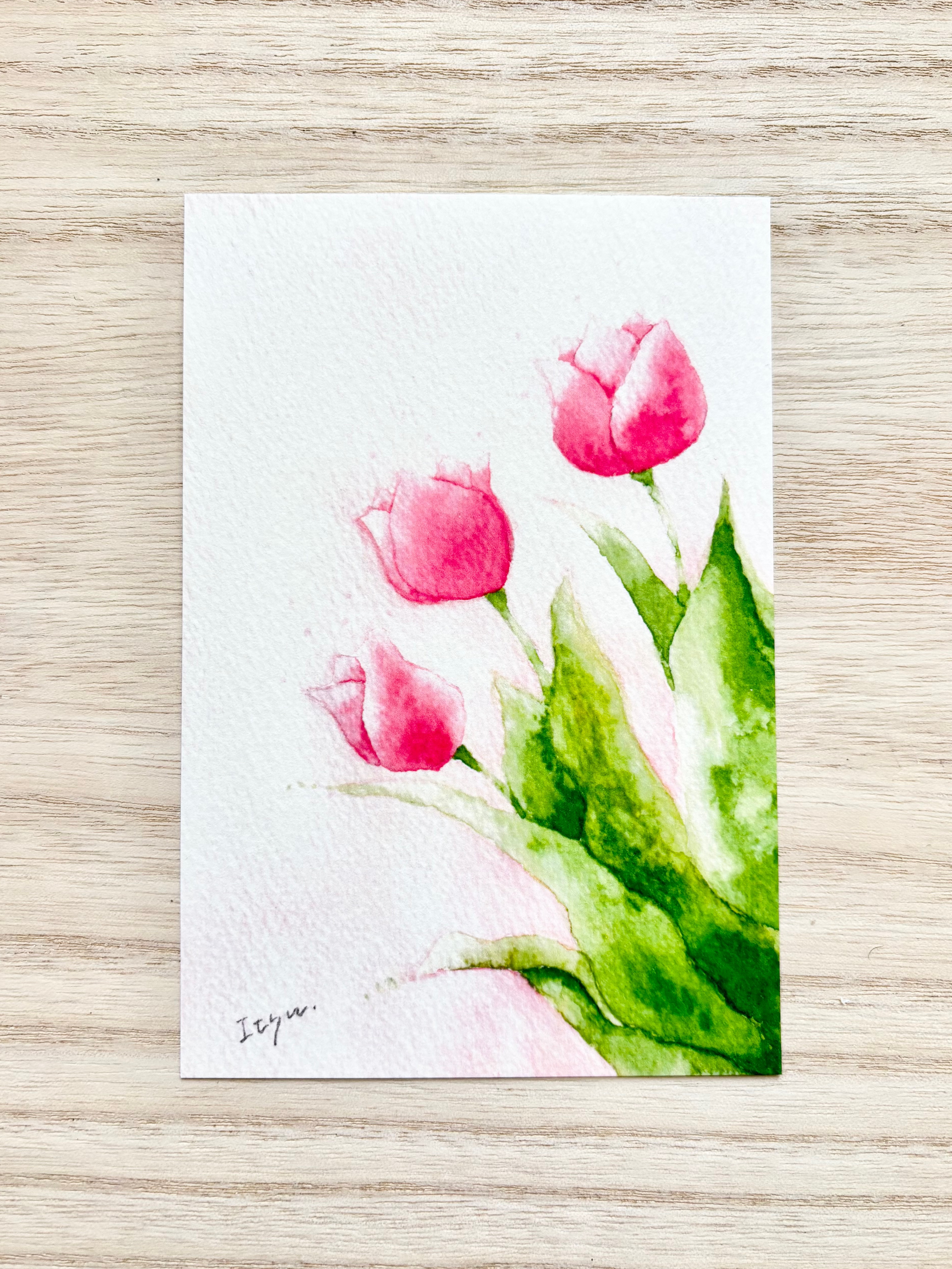 水彩画「チューリップ」原画 絵画 Mayumi 通販 10053111｜Creema