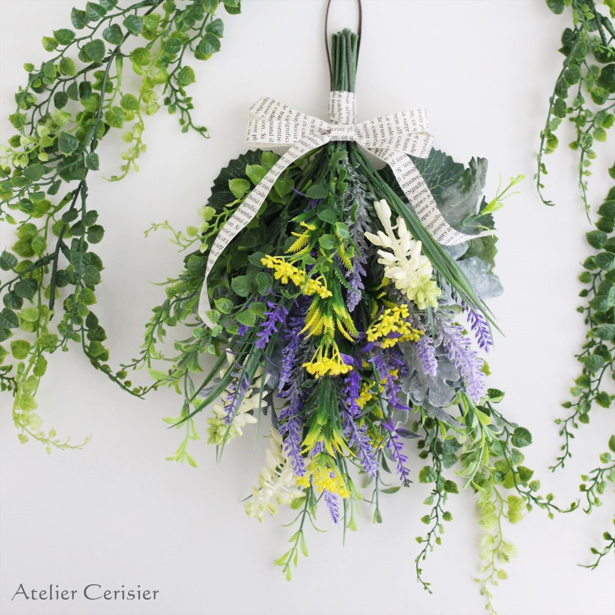 ラベンダー＆クイーンアン スワッグ＜アーティフィシャルフラワー＞母の日