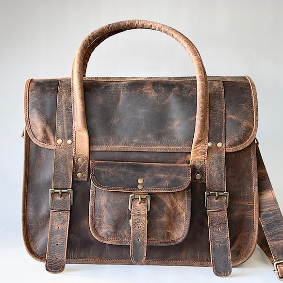 3way英国デザイン本革かばんエアポートトラベラー Buff リュック