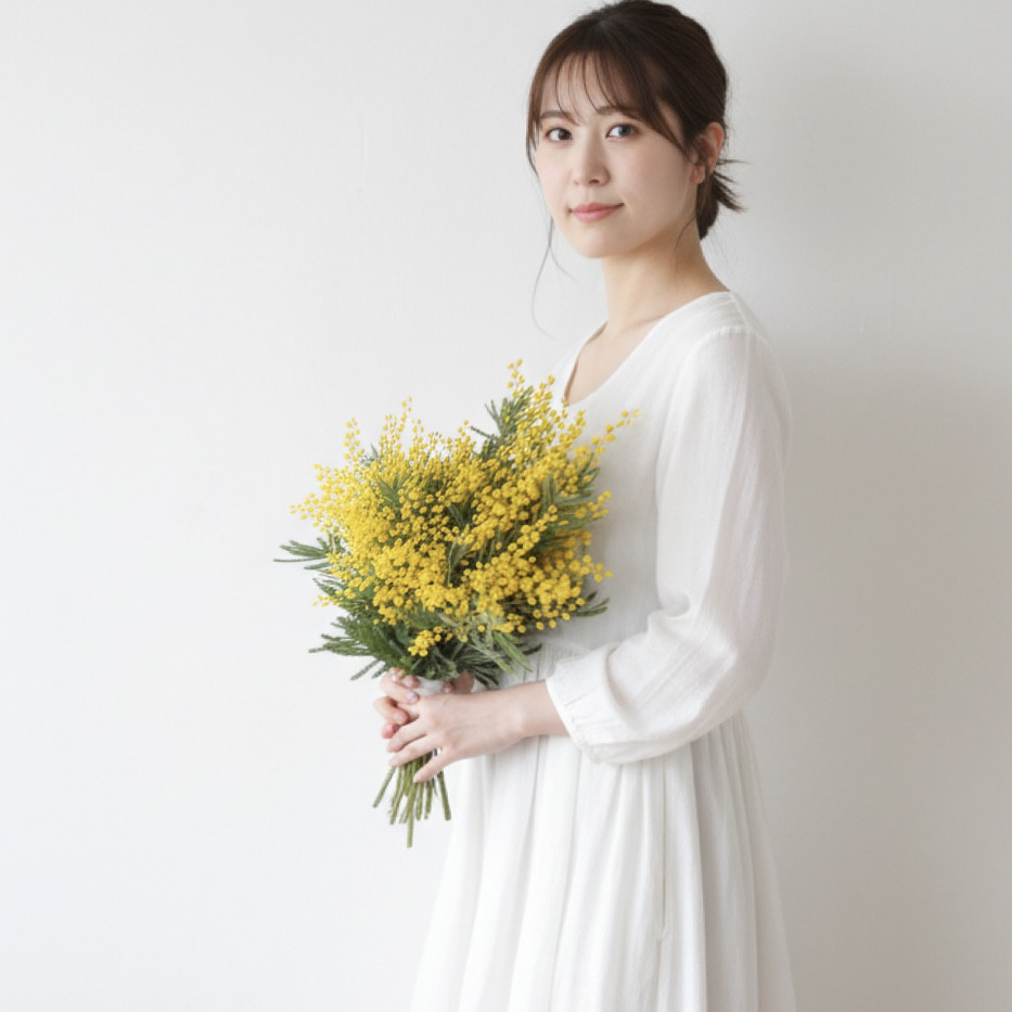 特集掲載　フレッシュミモザのスワッグ　アカシア　プレゼント　春の誕生花2026