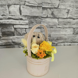 ★送料無料！花と犬【プリザーブドフラワー100%】花 犬 ペット 誕生日 犬好き 母の日 誕生日 フラワーアレンジメント 9枚目の画像