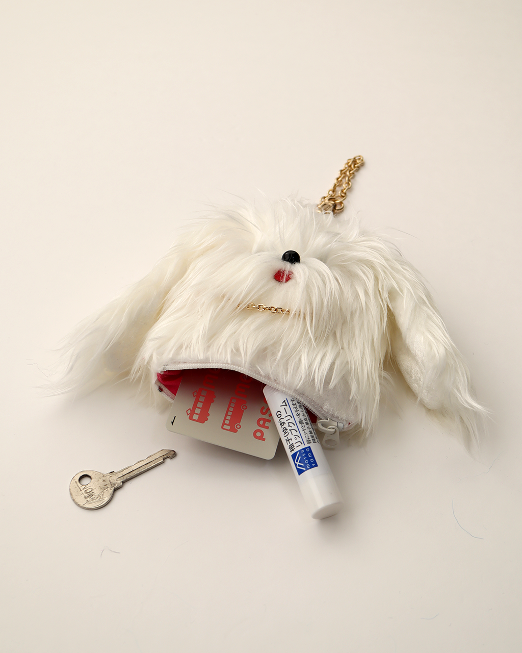 【受注生産】Long Haired Dog mini Pouch "YUKI"