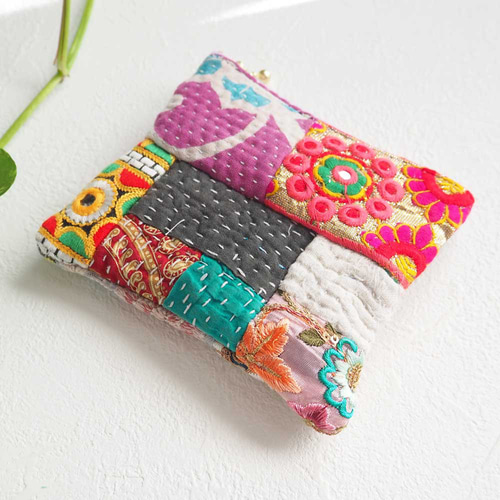 118❁︎インド ヴィンテージ カンタキルト ラグ ラリーキルト 花柄 大きめ お花ピンク ラリーキルト ヴィンテージカンタキルト 332 | Adlang