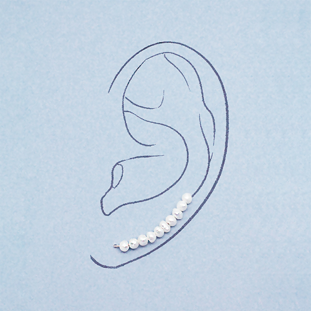 【淡水パール】Long 2WAY　クリップピアス　K14GF　P1610