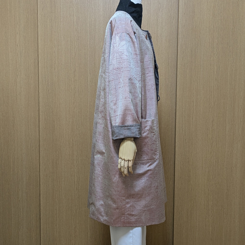 SOLD 着物リメイク リバーシブルコート 大島紬・紬 フリーサイズ