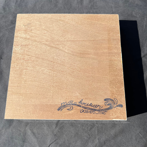 波紋アート③】マンタの遊泳／水紋／砂紋／15cmスクエア／枠なし