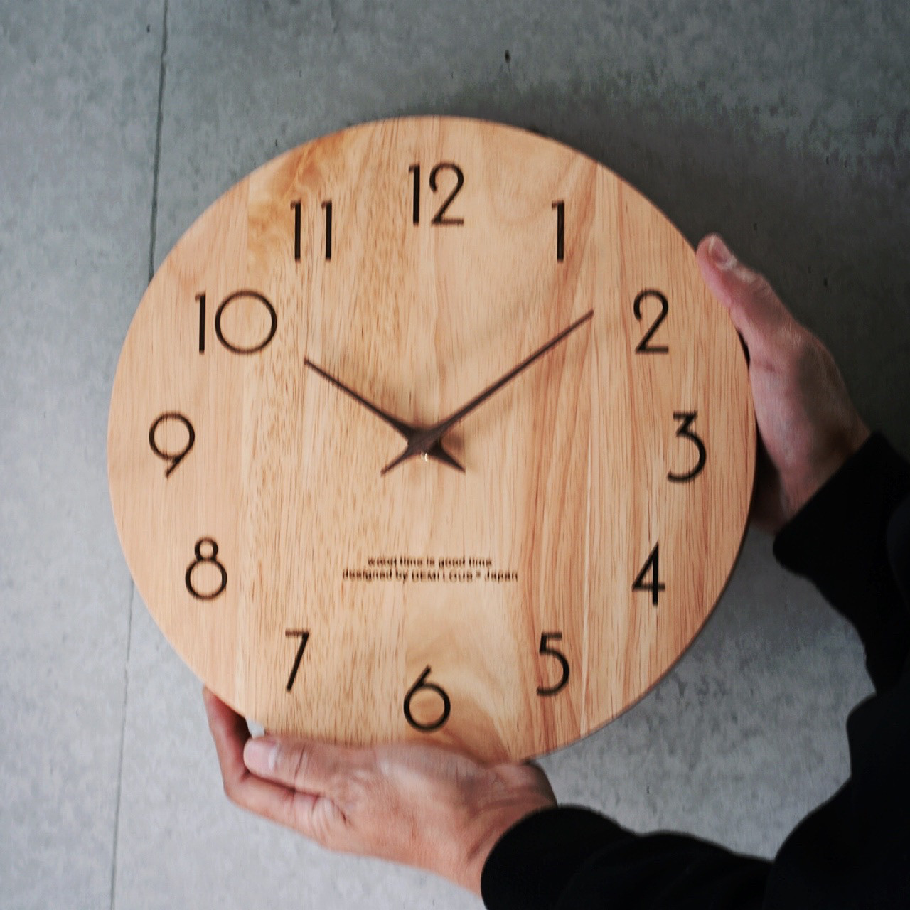 壁掛け時計 おしゃれ 掛け時計 木製 人気 30cm 静音 連続秒針 シンプル ナチュラル インテリア (木針)