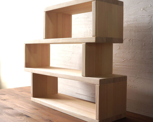 ゆい 木製家具 收納 ラック飾り棚 インテリア ディスプレイシェルフ 幅84.5cm 4段 可動棚 天然木 OAKER （ シェルフ