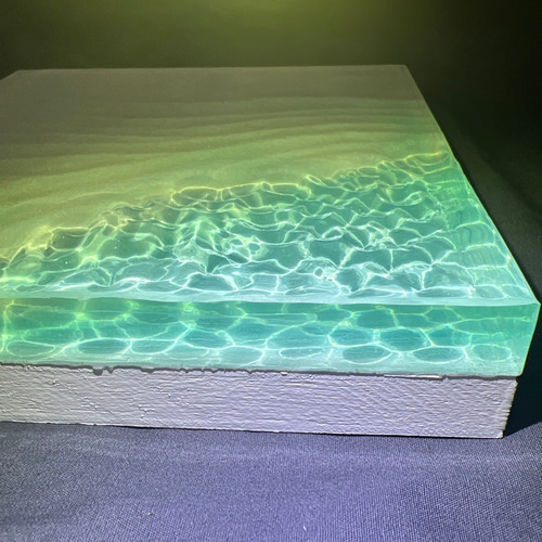 【波紋アート】マンタの遊泳／砂紋／20cmスクエア／ナチュラルサンド／枠なし 波紋アート】マンタの遊泳／砂紋／20cmスクエア／ナチュラルサンド／枠なし