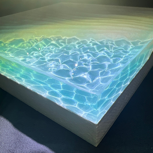 波紋アート】～凪～／砂紋／20cmスクエア／ナチュラルサンド／枠なし