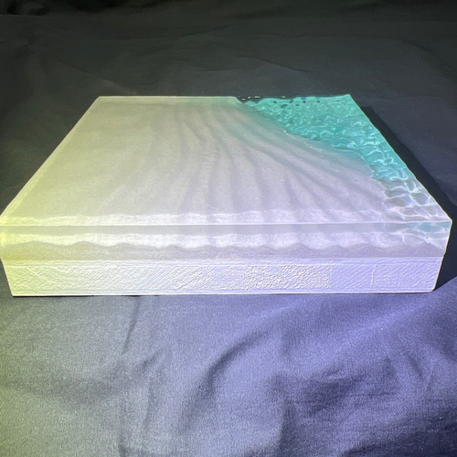 【波紋アート】マンタの遊泳／砂紋／20cmスクエア／ナチュラルサンド／枠なし 波紋アート】～凪～／砂紋／20cmスクエア／ナチュラルサンド／枠なし