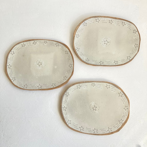 W23.5cm星柄楕円皿（繍シリーズ） 中皿 水上窯 通販 18850285｜Creema