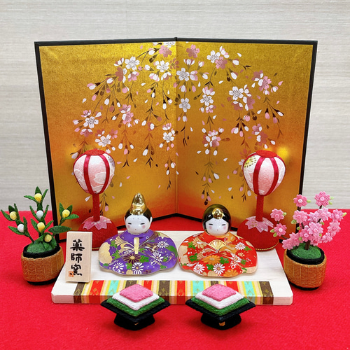 雛道具【桜ぼんぼり小 一対&桜橘&菱餅一対】お雛様 雛人形 雛道具【桜ぼんぼり小 一対&桜橘&菱餅一対】お雛様 雛人形