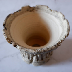 5号墨流し砂岩コラム鉢863　塊根植物　多肉植物　盆栽　植木鉢　作家鉢　鉢皿　沖縄 4枚目の画像