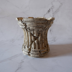 5号墨流し砂岩コラム鉢863　塊根植物　多肉植物　盆栽　植木鉢　作家鉢　鉢皿　沖縄 3枚目の画像