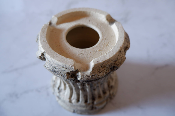 5号墨流し砂岩コラム鉢863　塊根植物　多肉植物　盆栽　植木鉢　作家鉢　鉢皿　沖縄 6枚目の画像