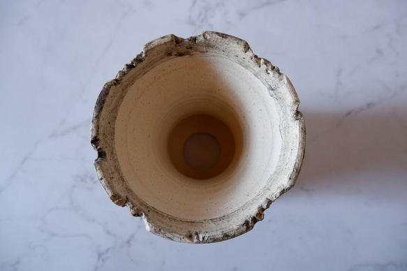 5号墨流し砂岩コラム鉢863　塊根植物　多肉植物　盆栽　植木鉢　作家鉢　鉢皿　沖縄 5枚目の画像