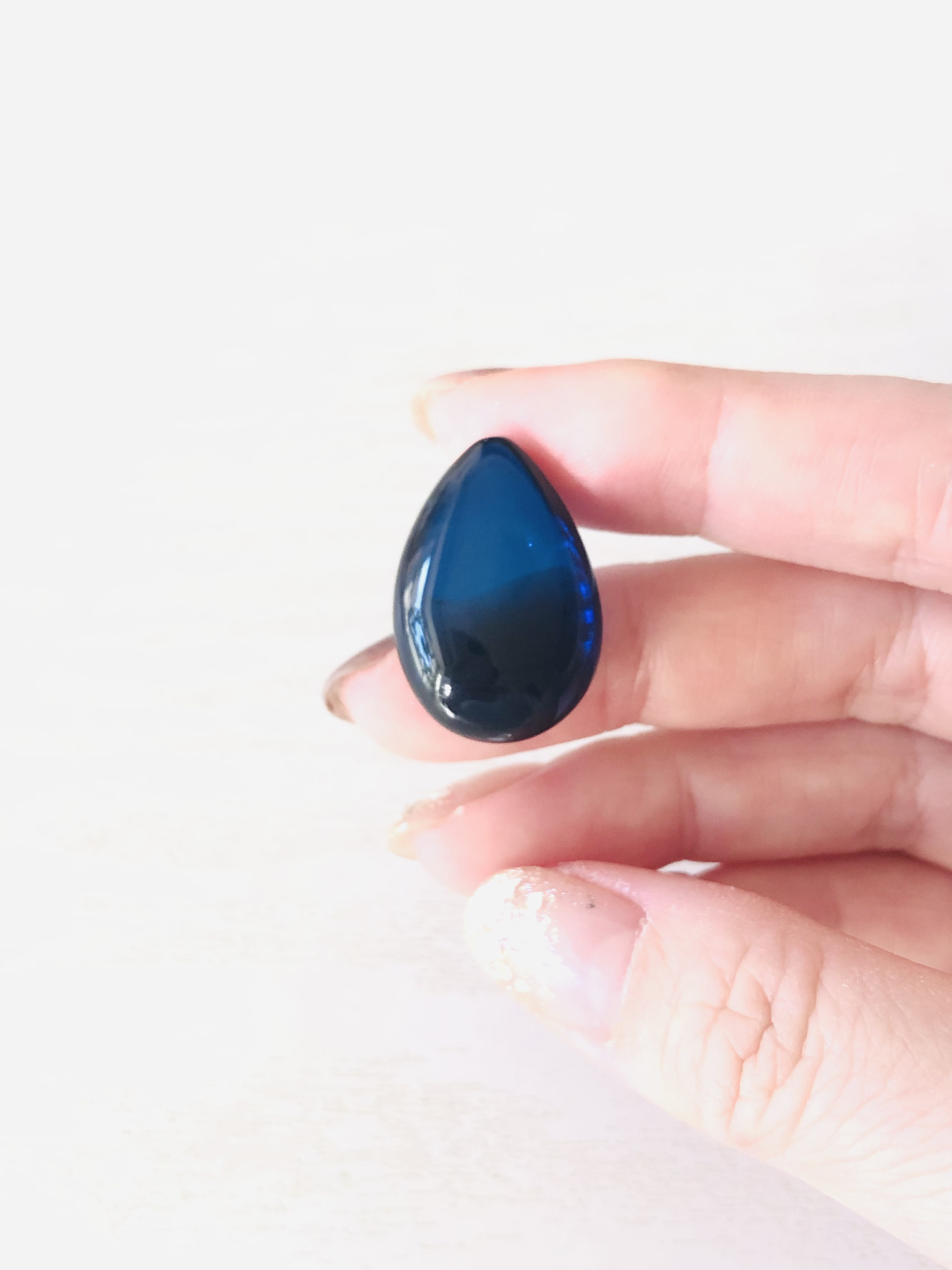 希少！リトアニアアンバーのルースタンブル(ブルー)