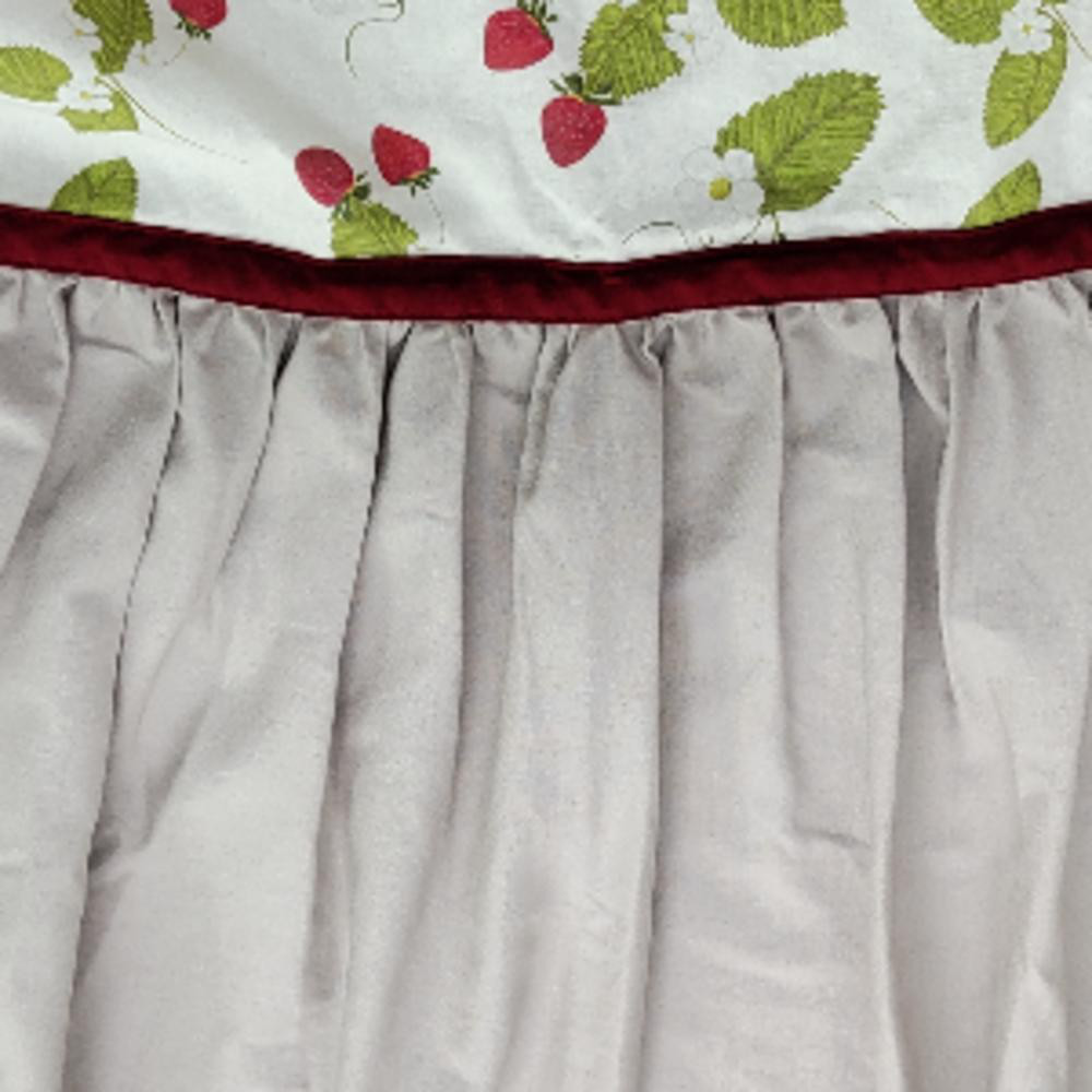 【子供用】エプロン おしゃれ ドレス ワンピース 大人 ギャザー スタイリッシュ 綿麻 ブランド イチゴ ストロベリー