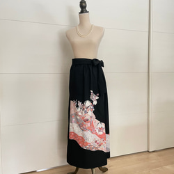 黒留袖リメイク 童 ロングスカート フリーサイズ 大きなサイズ ロング  