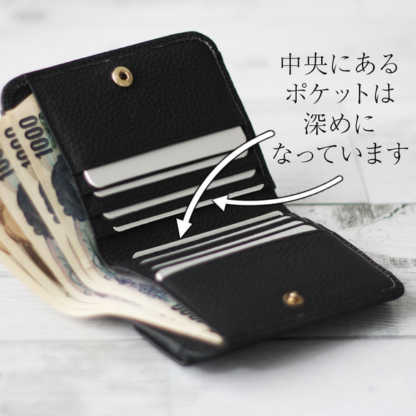 本革 プチウォレット ミニ財布 二つ折り ボックスコイン ソフトレザー 柔らかい くすみカラー コンパクト W-363 14枚目の画像
