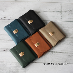 本革 プチウォレット ミニ財布 二つ折り ボックスコイン ソフトレザー 柔らかい くすみカラー コンパクト W-363 2枚目の画像