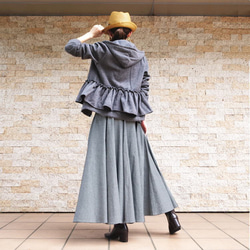 28% OFF！清倉大拍賣【自由舒展半身裙】隨心而動，展現優美身姿 *圓裙* 小倉織條紋 第6張的照片