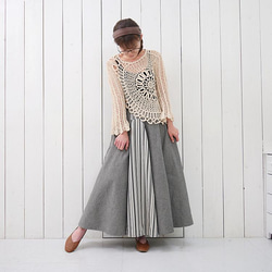 28% OFF！清倉大拍賣【自由舒展半身裙】隨心而動，展現優美身姿 *圓裙* 小倉織條紋 第12張的照片