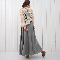 28% OFF！清倉大拍賣【自由舒展半身裙】隨心而動，展現優美身姿 *圓裙* 小倉織條紋 第13張的照片