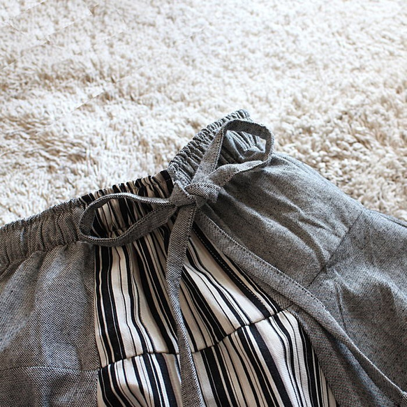 28% OFF！清倉大拍賣【自由舒展半身裙】隨心而動，展現優美身姿 *圓裙* 小倉織條紋 第15張的照片